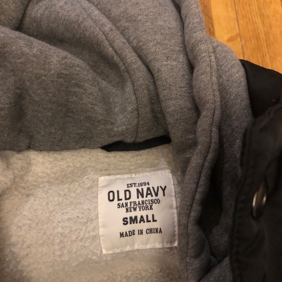 Old Navy Puffer Vest with attached gray sweatshirt - Picture 4 of 4